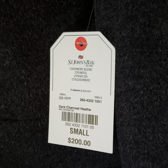 Cashmere/Wool Blend Pea Coat - Picture 8 of 8